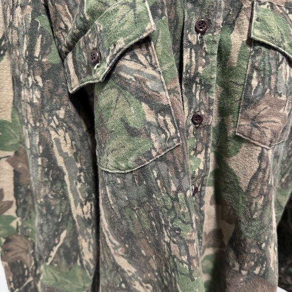 Wolf Mountain Hunting Wear Key Camo Camouflage Button Down Shirt Outdoor Vintage - Picture 3 of 5